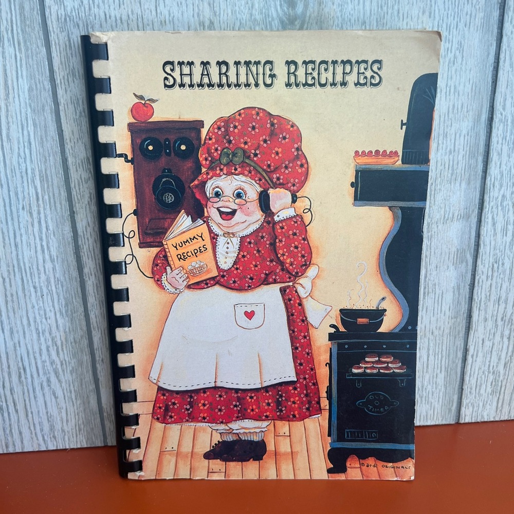 Vintage Sharing Recipes Cookbook Christian Fellowship Spiral Bound